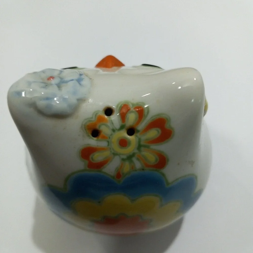 Pier 1 Imports Owl Salt And Pepper Shakers With flowers.